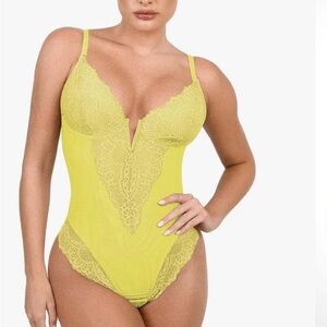 Popilush Yellow Bodysuit Shapewear XL NWT